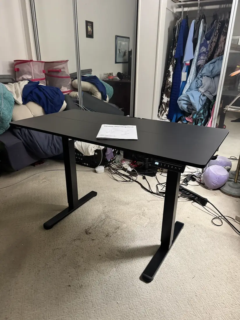 Electric standing desk assembled in Orange County