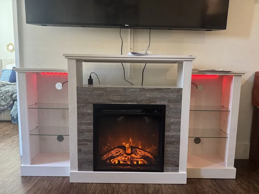 Fireplace console with TV