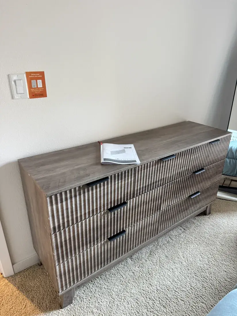 Fluted-front dresser assembled in Newport Beach, October 2026