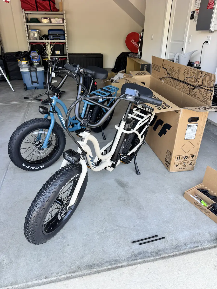 Two Murf fat-tire e-bikes assembled in Orange County