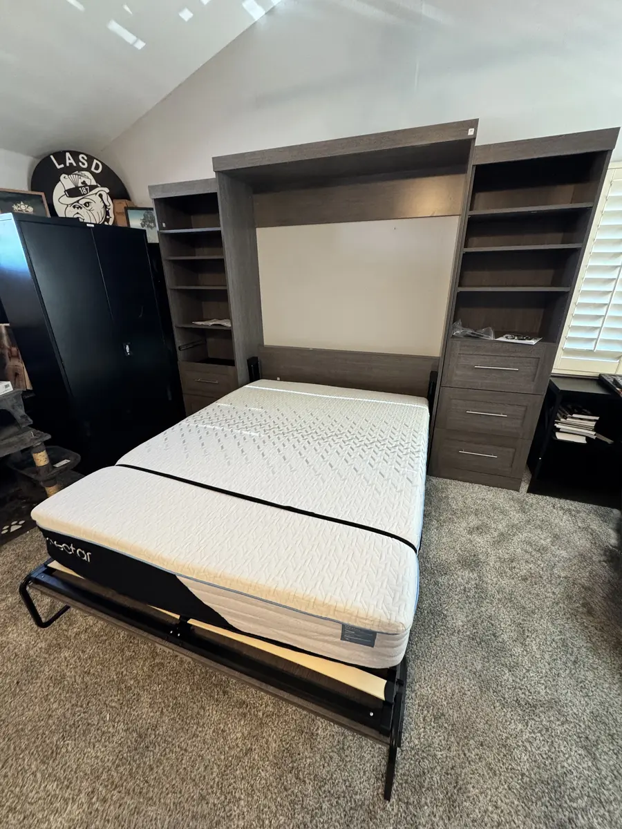 Murphy wall bed with shelving assembled in Orange County